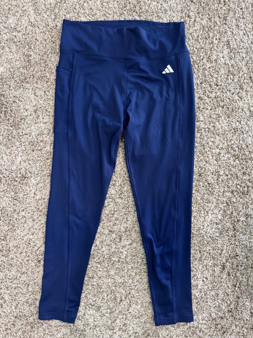 Adidas Women's leggings with one side pocket navy size large NWOT